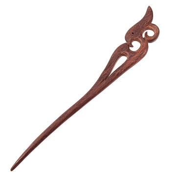 CrystalMood Handmade Carved Wood Hair Stick Phoenix Ebony